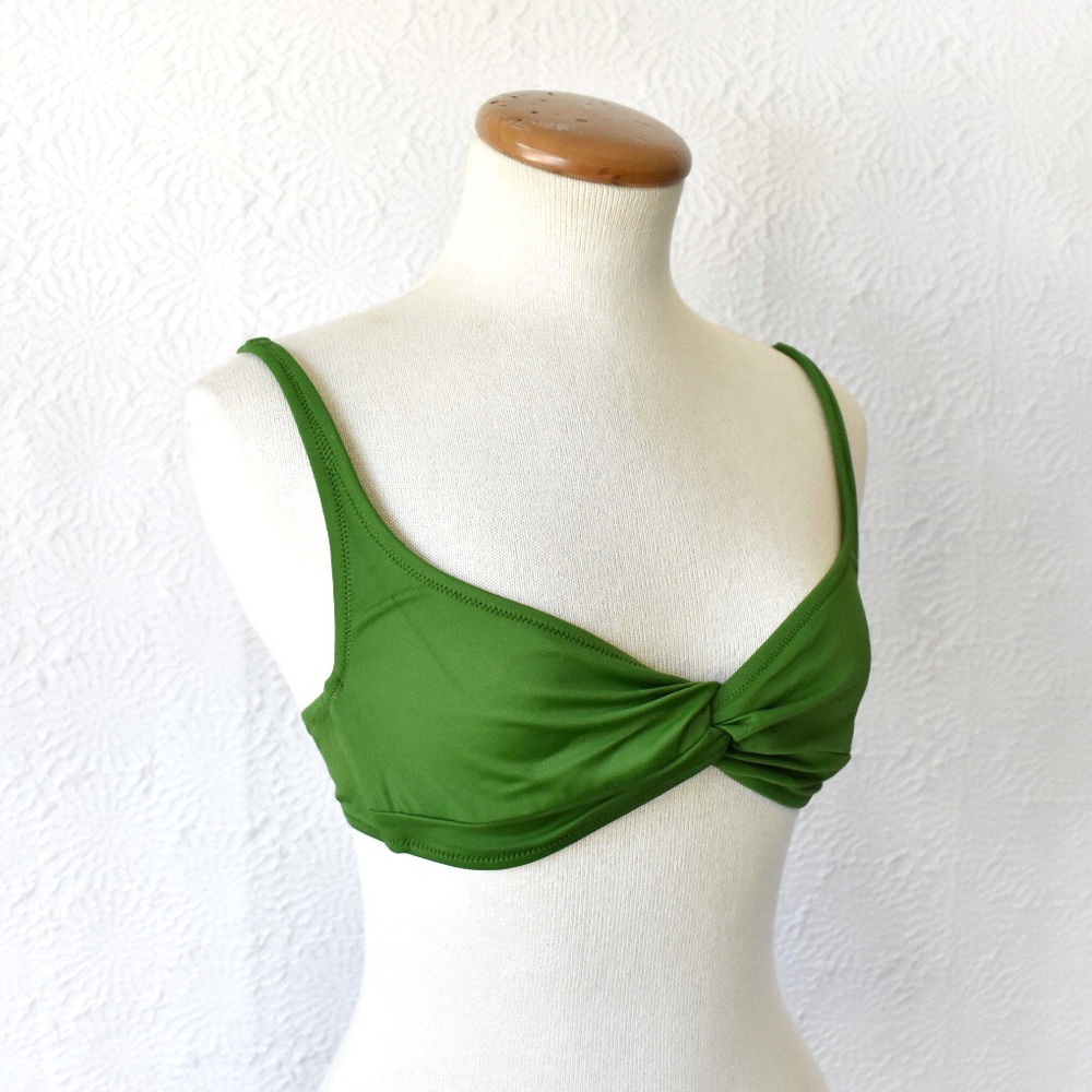 J. Crew Green Twist Bikini Top